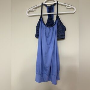 Lululemon No Limits Blue Athletic Tank Top with Built-in Bra